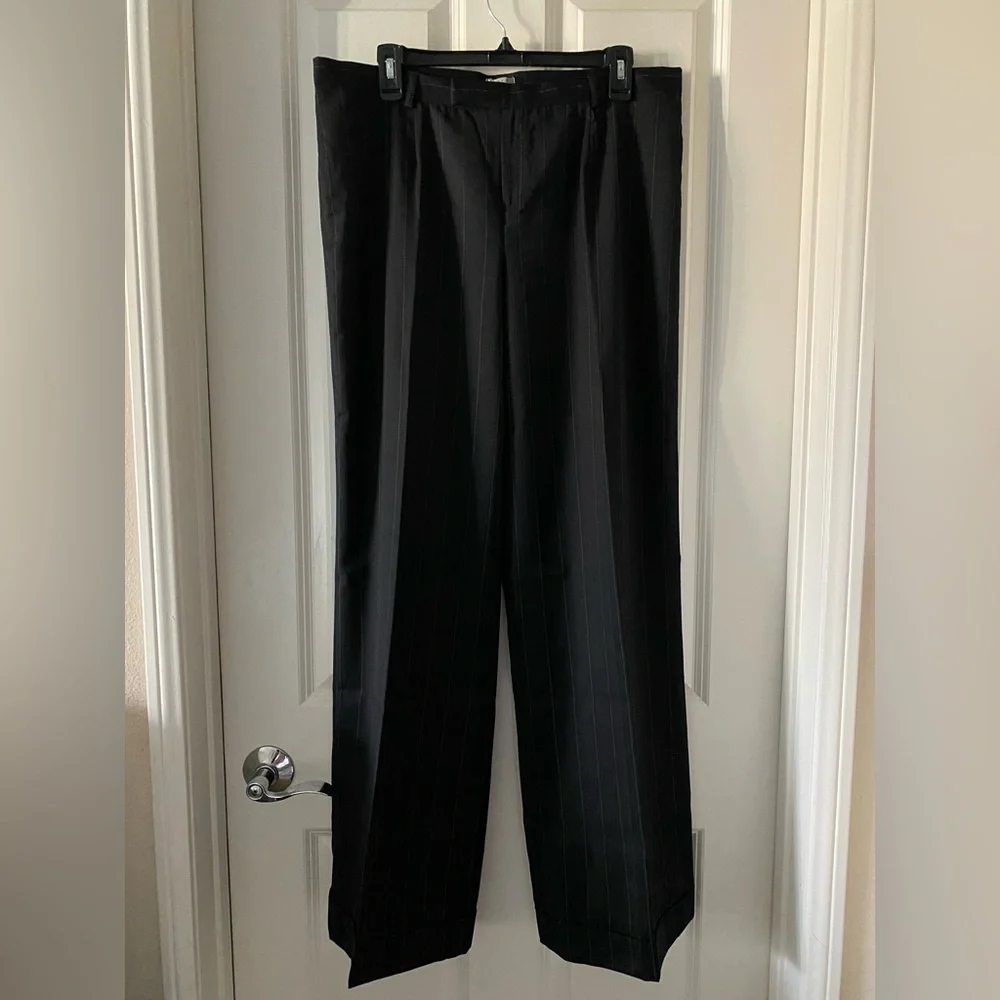 Philippe Adec Black Women’s Striped Dress Pants